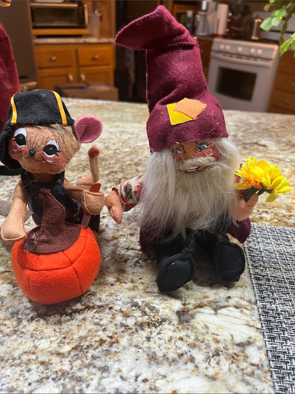 Annalee Maroon Gnome with Yellow Patch and Black Boots